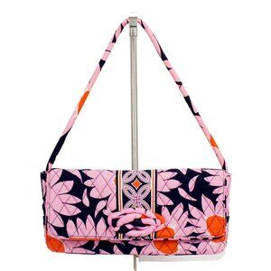 Vera Bradley Pink Navy Orange White 6 X 13 X 2.5 Shoulder Purse